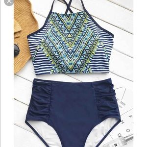 NWT Cupshe Criss Cross Back High Waisted Bikini